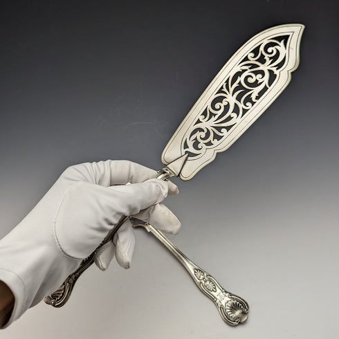 十九世紀末英國古董銀盤魚服務器套裝