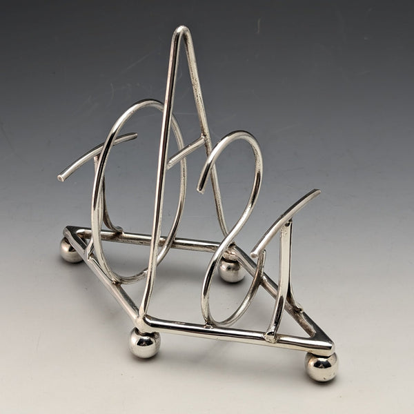 英國復古鍍銀烤麵包架「TOAST」字樣