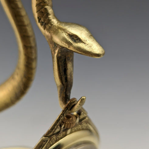 復古蛇形黃銅懷錶架展示架高度 13 厘米