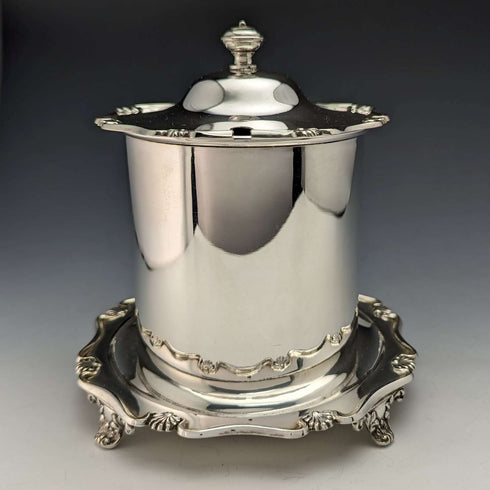 1910年 英国アンティーク シルバープレート製 ジャムバレル Atkin Brothers