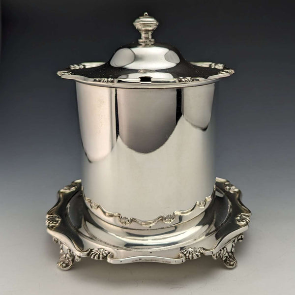 1910年 英国アンティーク シルバープレート製 ジャムバレル Atkin Brothers