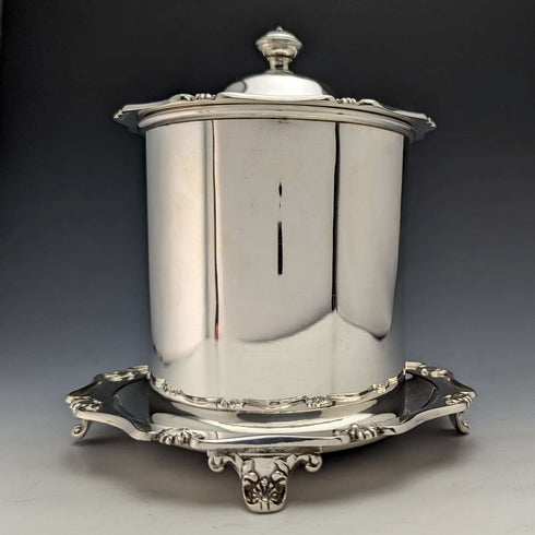 1910年 英国アンティーク シルバープレート製 ジャムバレル Atkin Brothers
