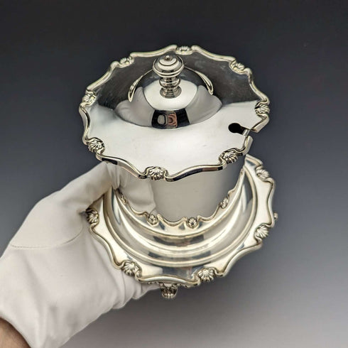 1910年 英国アンティーク シルバープレート製 ジャムバレル Atkin Brothers