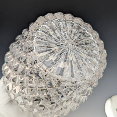 1912 年英國古董切割玻璃餅乾桶純銀蓋 Goldsmiths & Silversmiths