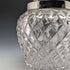 1912年 英国アンティーク カットガラス ビスケットバレル 純銀蓋 Goldsmiths & Silversmiths