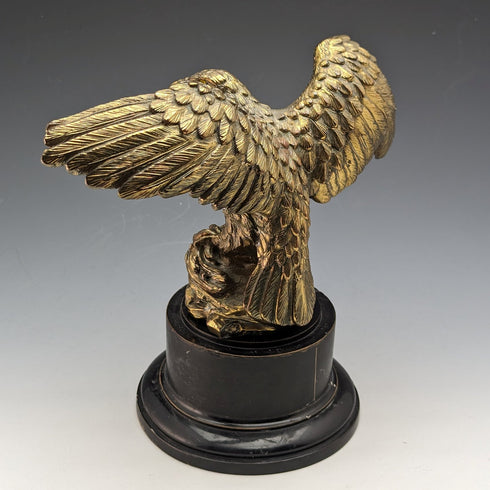 ヴィンテージ ゴールドプレート イーグル フィギュリン 木製土台