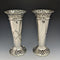 1899 British Antique Sterling Silver Vase Pair with Earring Decoration Total 445g Manoah Rhodes
