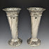 1899 British Antique Sterling Silver Vase Pair with Earring Decoration Total 445g Manoah Rhodes