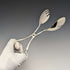 British antique silver plated salad tongs