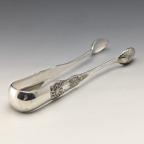 英国アンティーク シルバープレート製 クイーンズパターン シュガートング Martin Hall