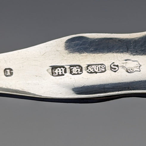 英国アンティーク シルバープレート製 クイーンズパターン シュガートング Martin Hall