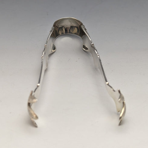 Circa 1905 US Antique Sterling Silver Crow Hand Sugar Tongs 29g MANCHESTER MFG