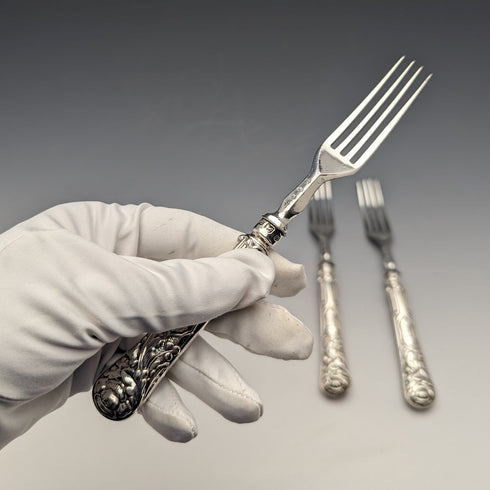 1830年 英国アンティーク 純銀ハンドル フォーク3本セット John Rodgers & Sons