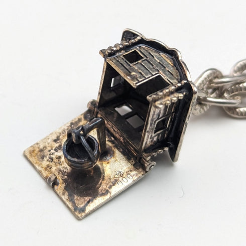 英国ヴィンテージ 純銀製 チャームブレスレット 19g