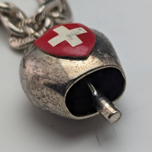 英国ヴィンテージ 純銀製 チャームブレスレット 19g