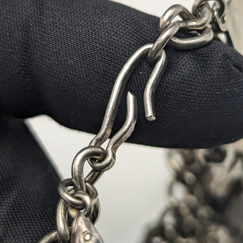 英国ヴィンテージ 純銀製 チャームブレスレット 79g