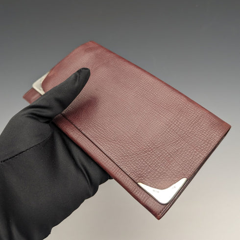 1933 英國復古純銀裝飾皮革皮夾長皮夾 B&T