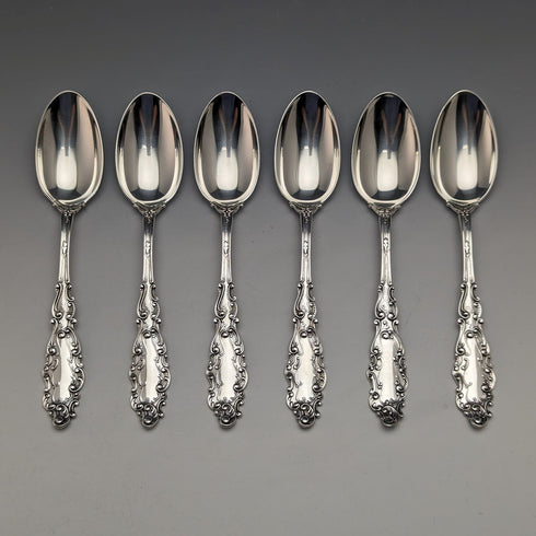 Circa 1905 US Antique Sterling Silver Tea Spoon Set of 6 150g GORHAM