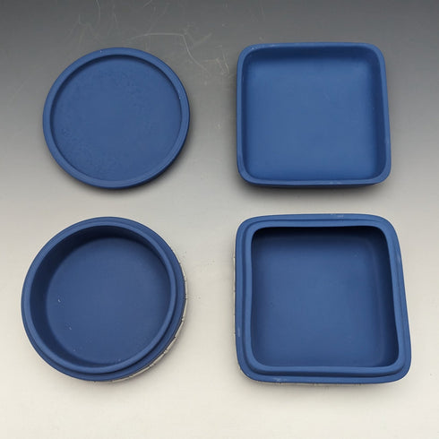 1977年 英国ウェッジウッド エリザベス女王ジュビリー キャンディーボックスペア ロイヤルブルー