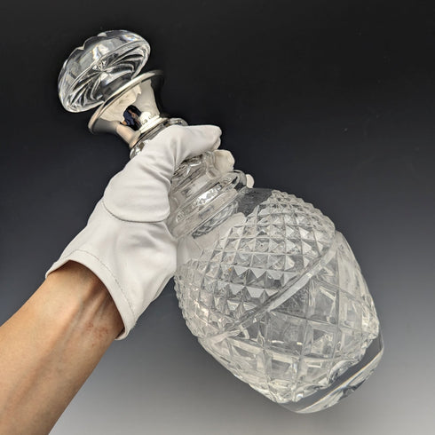 1964 英國復古純銀裝飾玻璃醒酒器 Preece & Willicombe