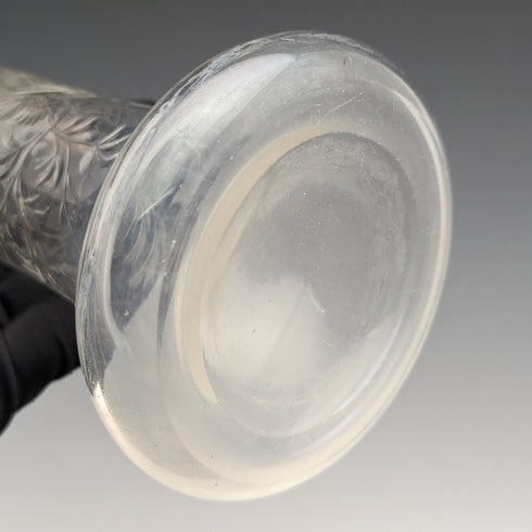 1901 British Antique Sterling Silver Decorated Etched Glass Vase Johnson Durban