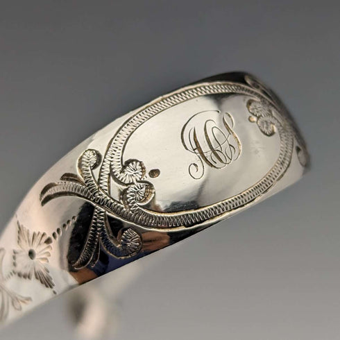 1871 British Antique Sterling Silver Sugar Tongs 41g Scotland R Stewart