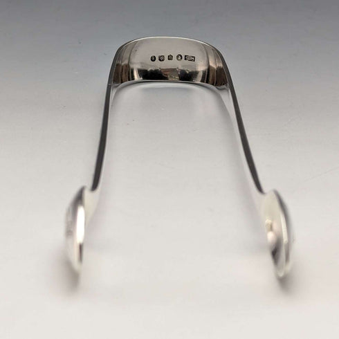 1871 British Antique Sterling Silver Sugar Tongs 41g Scotland R Stewart