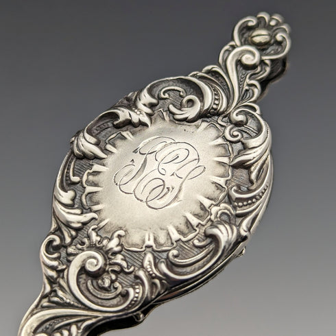 19世紀後半 米国アンティーク 純銀製 ロニエット 携帯用折りたたみ式眼鏡