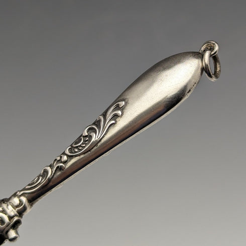 19世紀後半 米国アンティーク 純銀製 ロニエット 携帯用折りたたみ式眼鏡