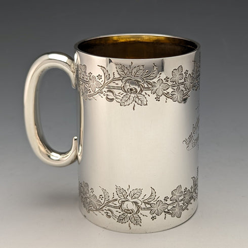 1874 British Antique Sterling Silver Mug 141g Mark Willis & Co.