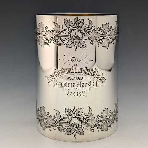 1874 British Antique Sterling Silver Mug 141g Mark Willis & Co.