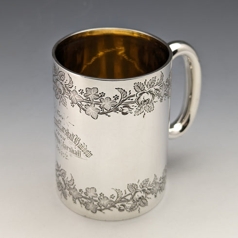 1874 British Antique Sterling Silver Mug 141g Mark Willis & Co.