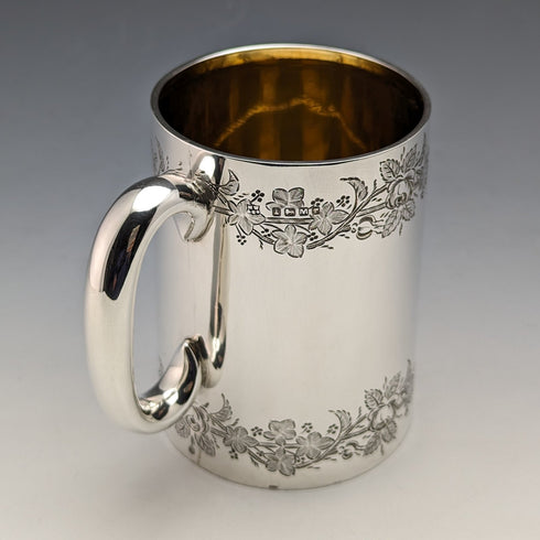 1874 British Antique Sterling Silver Mug 141g Mark Willis & Co.