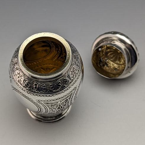 1871 年英國復古純銀胡椒調味調味品 58 克 Walter & John Barnard