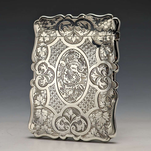1872 British Antique Sterling Silver Card Case 54g FREDERICK MARSON