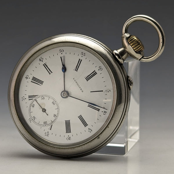 約 1897 年古董浪琴錶懷錶水晶包裝開面狀況良好