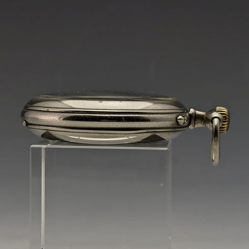 1897年頃 アンティーク ロンジン 懐中時計 クリスタルパック オープンフェース 動作良好