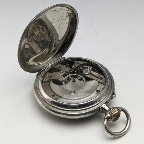 1897年頃 アンティーク ロンジン 懐中時計 クリスタルパック オープンフェース 動作良好