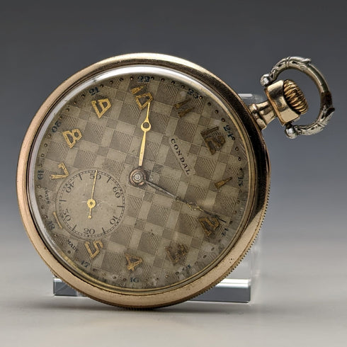 Antique Swiss LANCO pocket watch Art Deco gold plated case in good working order