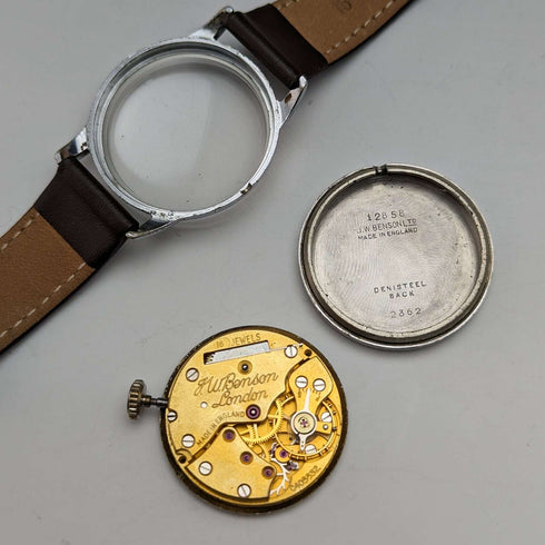 British vintage JW Benson watch SMITH movement Denison case in good working order