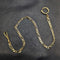 K24 Gold Plated Pull Ring Type Albert Chain Fancy Link