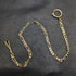 K24 Gold Plated Pull Ring Type Albert Chain Fancy Link