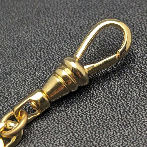 K24 Gold Plated Pull Ring Type Albert Chain Fancy Link