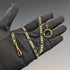 K24 Gold Plated Pull Ring Type Albert Chain Fancy Link