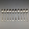 1914 British Antique Sterling Silver Tea Spoons Set of 10 152g Mappin & Webb