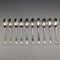 1914 British Antique Sterling Silver Tea Spoons Set of 10 152g Mappin & Webb
