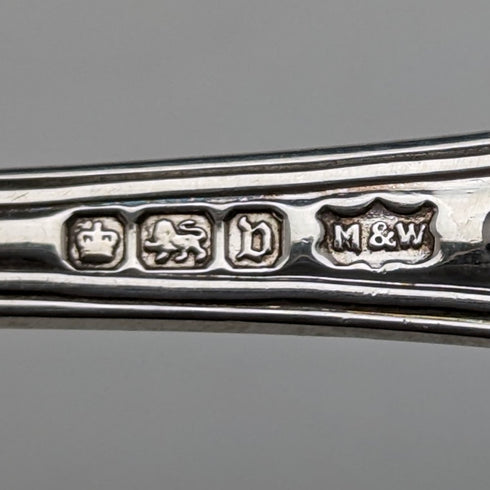 1914 British Antique Sterling Silver Tea Spoons Set of 10 152g Mappin & Webb