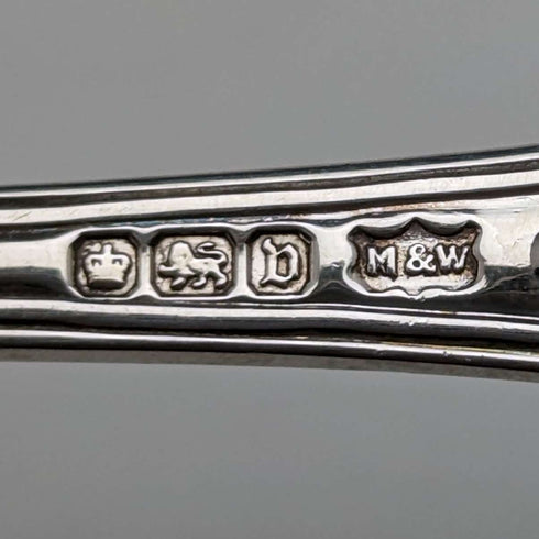 1914 British Antique Sterling Silver Tea Spoons Set of 10 152g Mappin & Webb