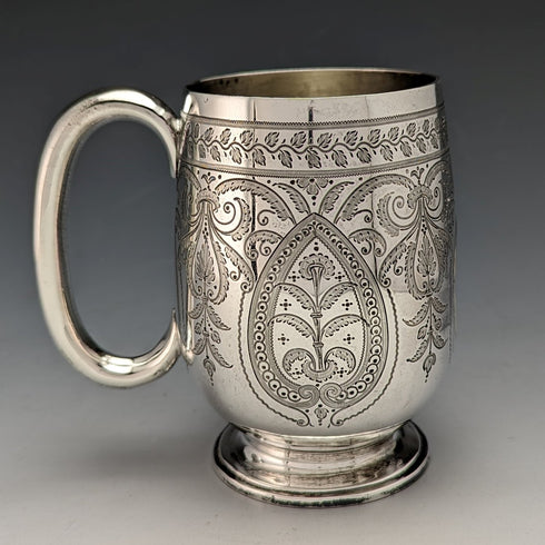 1887年 英国アンティーク 純銀製マグカップ 178g John Aldwinckle & Thomas Slater