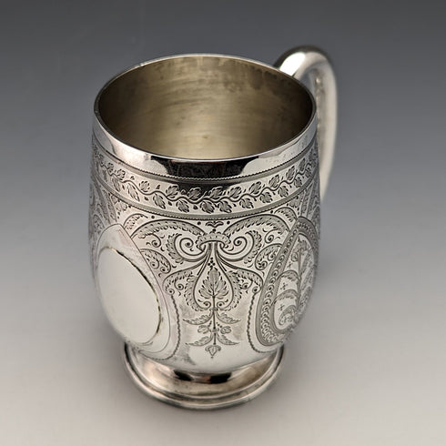 1887年 英国アンティーク 純銀製マグカップ 178g John Aldwinckle & Thomas Slater